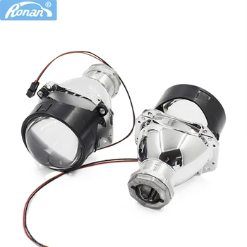 Ronan 2 adet LHD 2.5 inç Bi-xenon Ver 9.5 H4 Soket Araba Far Projektör Lens Kullanımı D2S / D2H Lambaları Araba Far Yükseltme 0