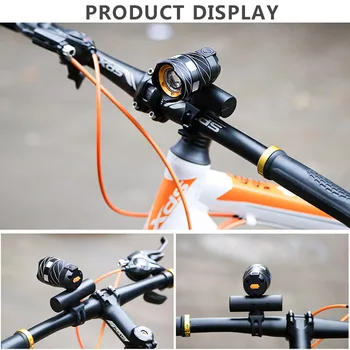 Basecamp 15000LM T6 LED Ücretsiz Zoom Su Geçirmez bisiklet ışığı Bisiklet Ön Lambası Torch Far USB Şarj Edilebilir Bisiklet ışık 4
