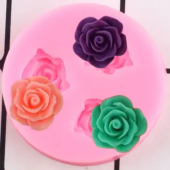 Gül Çiçek Silikon Kalıpları DIY Düğün Kek Topper Fondan Kek Dekorasyon Araçları Sabun Reçine Şeker Çikolata Gumpaste Kalıpları