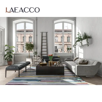 Laeacco Modern oturma odası şömine kanepe halı ışık ıç fotografik arka Planlar Fotoğraf fotoğraf stüdyosu Için arka planında 5