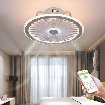 Uzaktan kumandalı LED tavan vantilatörü ile modern lamba lamba uzaktan kumanda fanı 50cm yatak odası dekorasyon uygulama aksesuarları