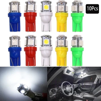 10 Adet LED 12V araba motosiklet ışık plaka ampul Dönüş Lambaları Araba Ampul T10 5050 Genişlik Çalışma Işığı Oto Aksesuarları