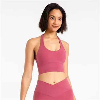 Sağlıklı Bayanlar Yoga Spor Sutyeni Spor Spor Üst V Yaka Halter Güzel Geri Seksi İç Çamaşırı Göğüs Pedi İle Egzersiz fitness giysileri 2