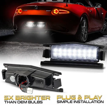 2 Adet 12V LED Numarası Plaka İşık Lambaları Mazda 2 İçin Mx - 5 nd Mx5 Miata Roadster MK IV 2015-up 18-SMD Hata Ücretsiz Xenon Beyaz