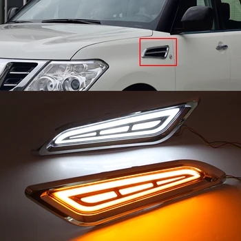 LED DRL Akan dönüş lambası Sinyal Lambası Krom Yan Delikleri Yan çamurluk Nissan Patrol İçin Y62 Armada 2014-2017 2018 2019 2020
