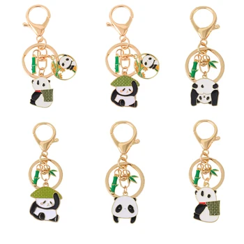 Sevimli Panda Anahtarlık Araba Anahtarlık Aksesuarları Airpods Kolye Giysi Sırt Çantası Panda Anahtarlık telefon süsü Hediye