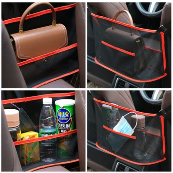 Araba Arka Arka Bagaj Organizatör Net Örgü Koltuk elastik ip Evrensel Koltuk Çatlak saklama çantası Cep Oto Organizatör İstifleme için
