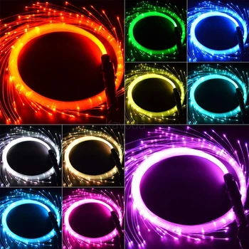 LED Fiber Optik Kırbaç 36 Renk Ultra Parlak USB Şarj Edilebilir 180 CM Parlayan Dans Kırbaç parti ışığı Gösterisi EDM Müzik Festivali