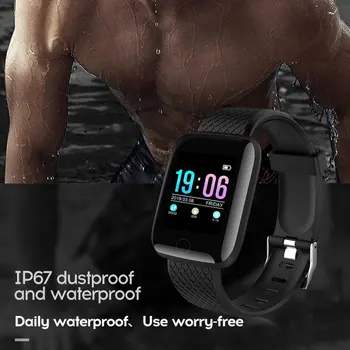 116 Artı Dijital akıllı saat 1.3 İnç Renkli Ekran Su Geçirmez Spor Bluetooth kalp Hızı fitnes aktivite takip cihazı akıllı saat 3